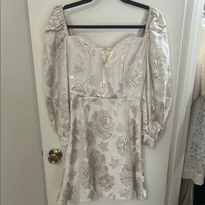 Elegant Floral Puff Sleeve Dress